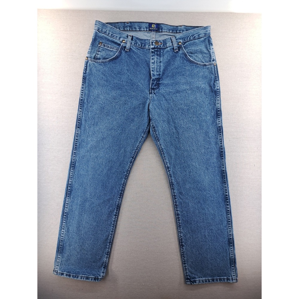 Wrangler 47MWZ Jeans Mens 36x30 Blue Regular Fit Cowboy Western Rodeo W36.5"